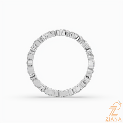 Marquise & Round Diamond Eternity Band Ring