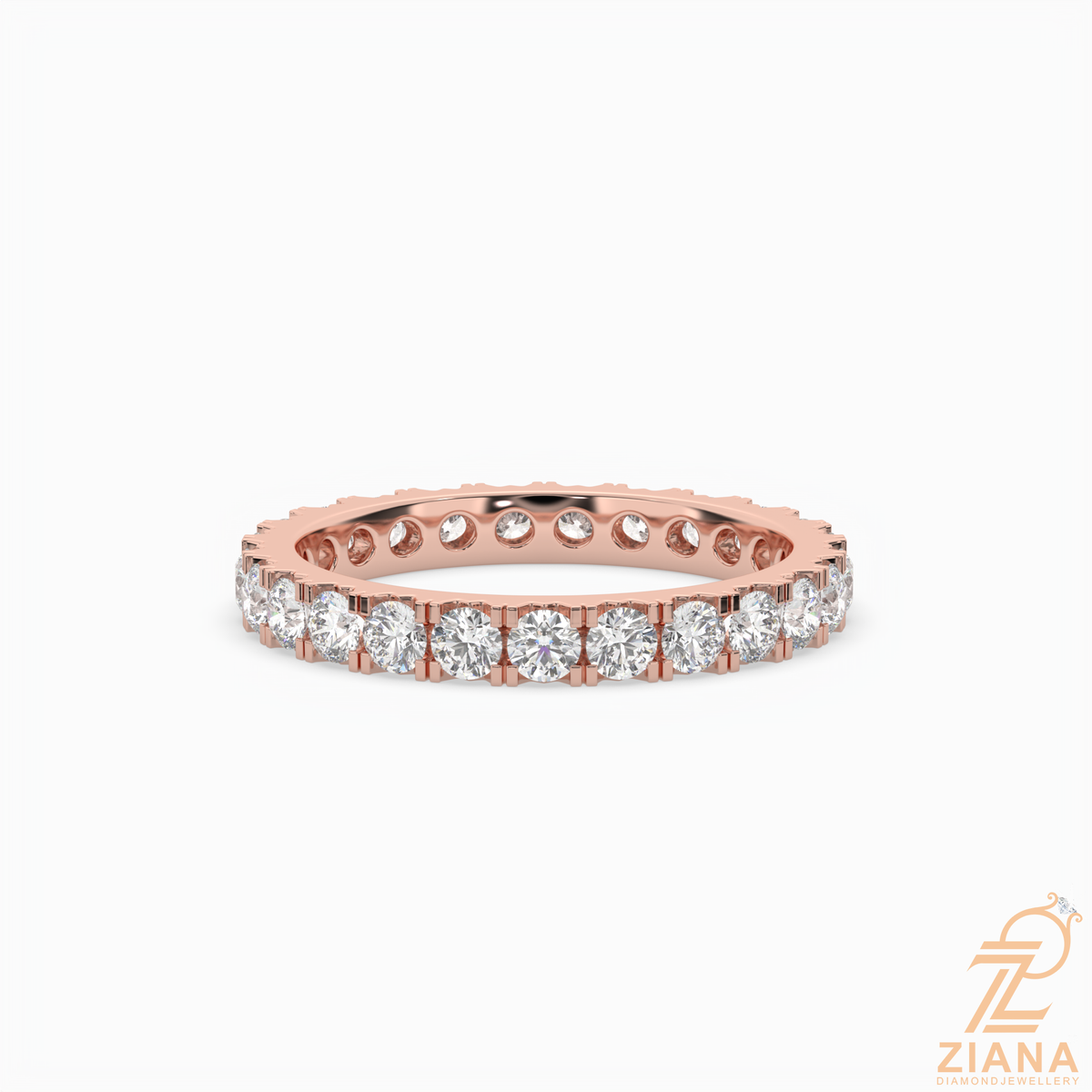 classic round diamond eternity band ring