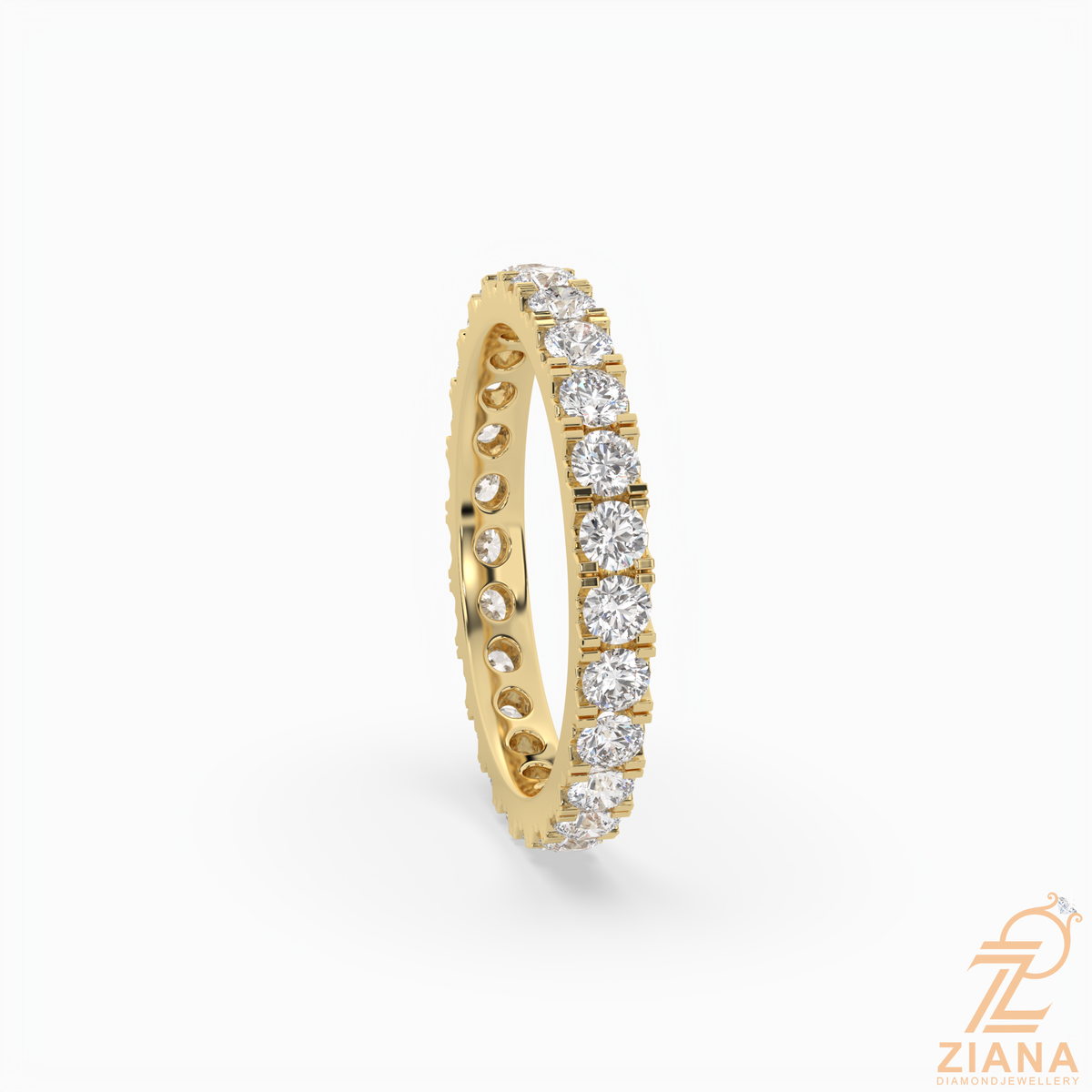 classic round diamond eternity band ring