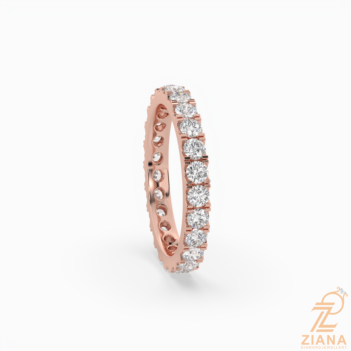 classic round diamond eternity band ring