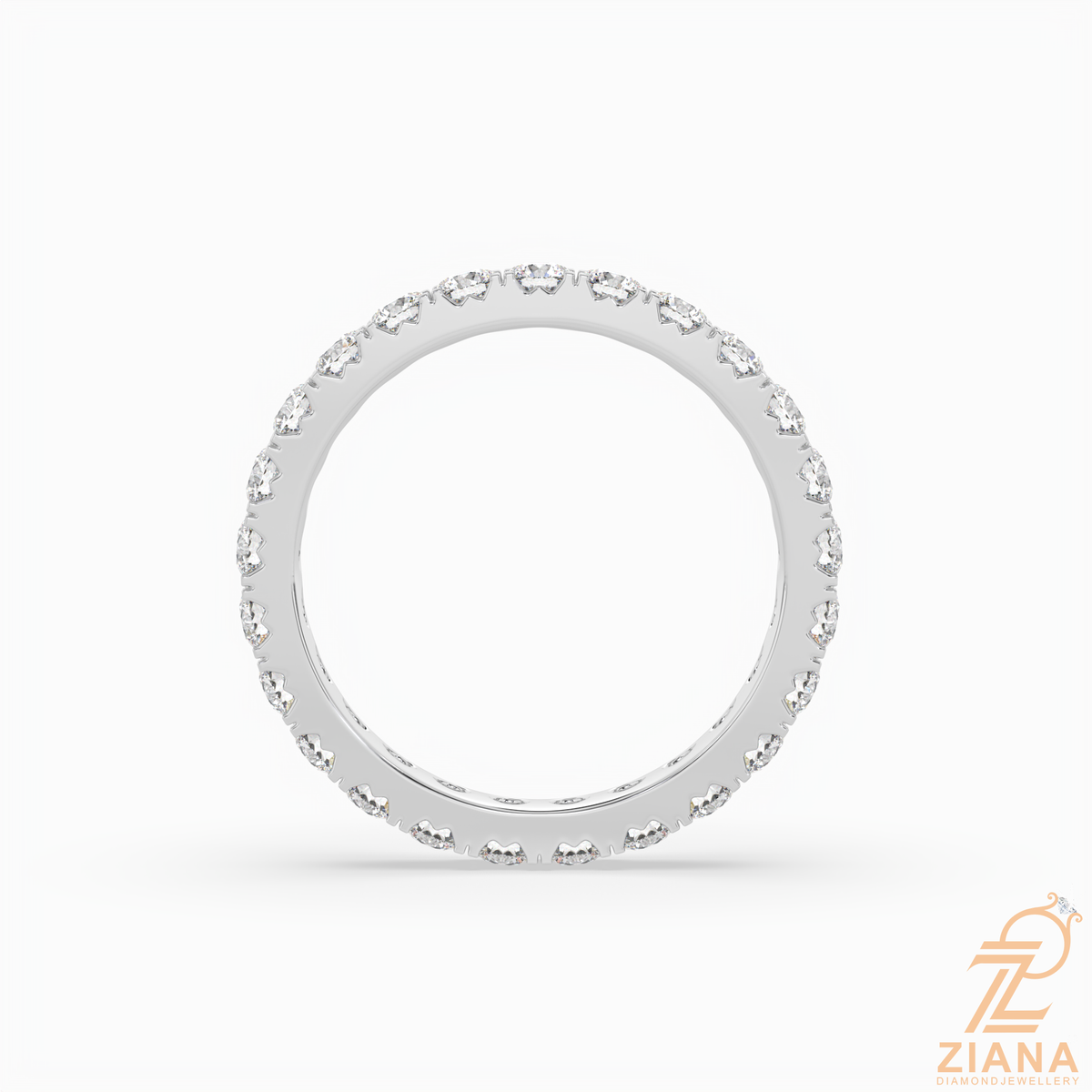 classic round diamond eternity band ring