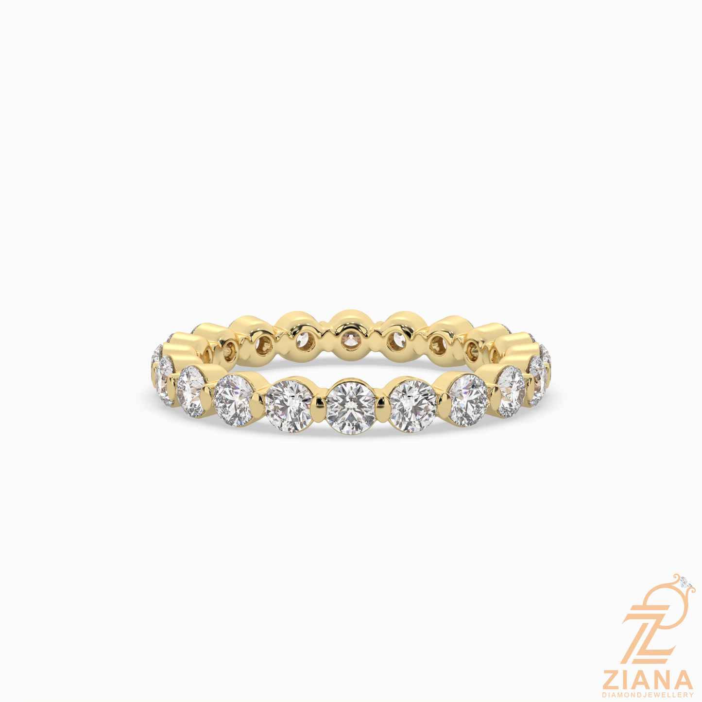 classic round diamond eternity band ring