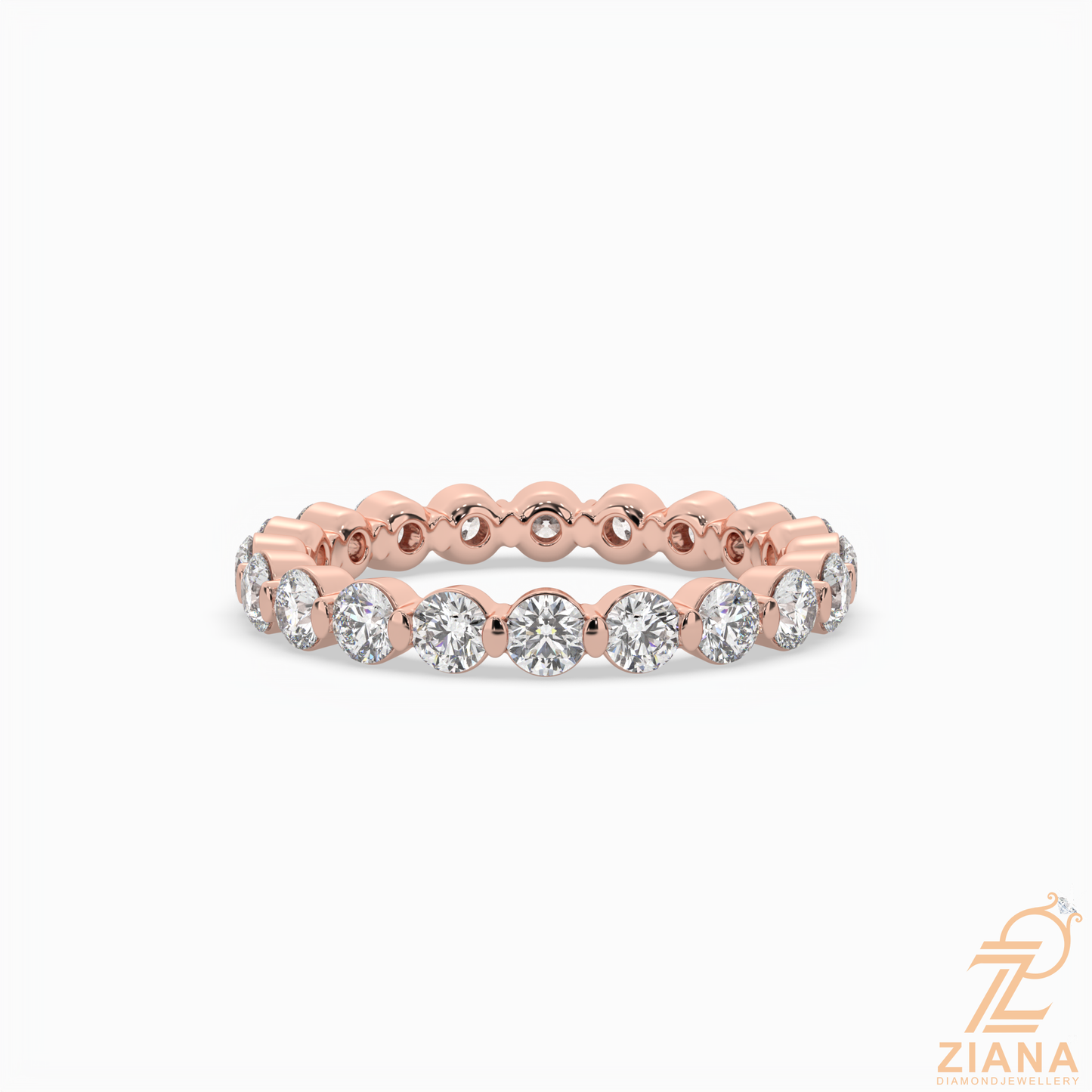 classic round diamond eternity band ring