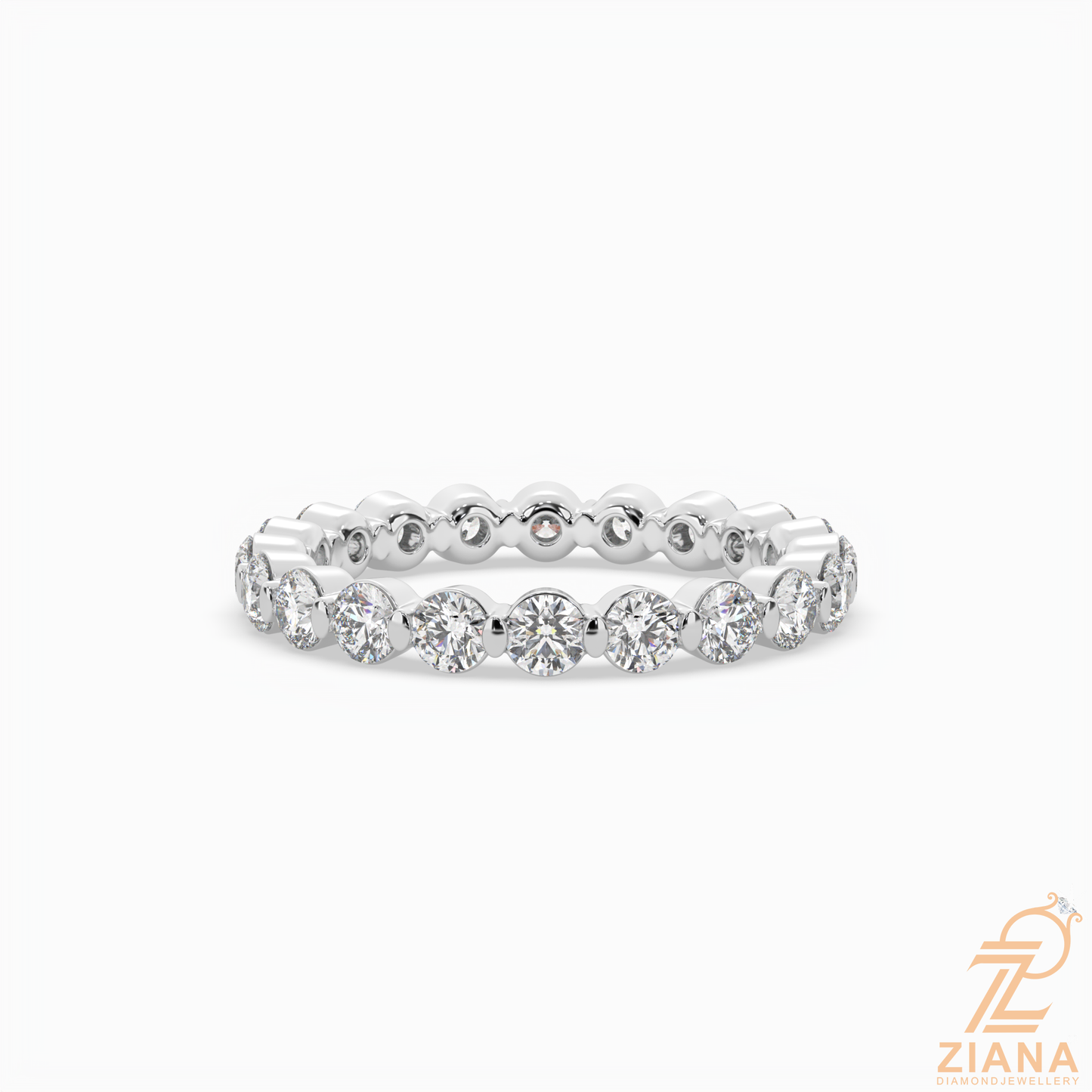 classic round diamond eternity band ring