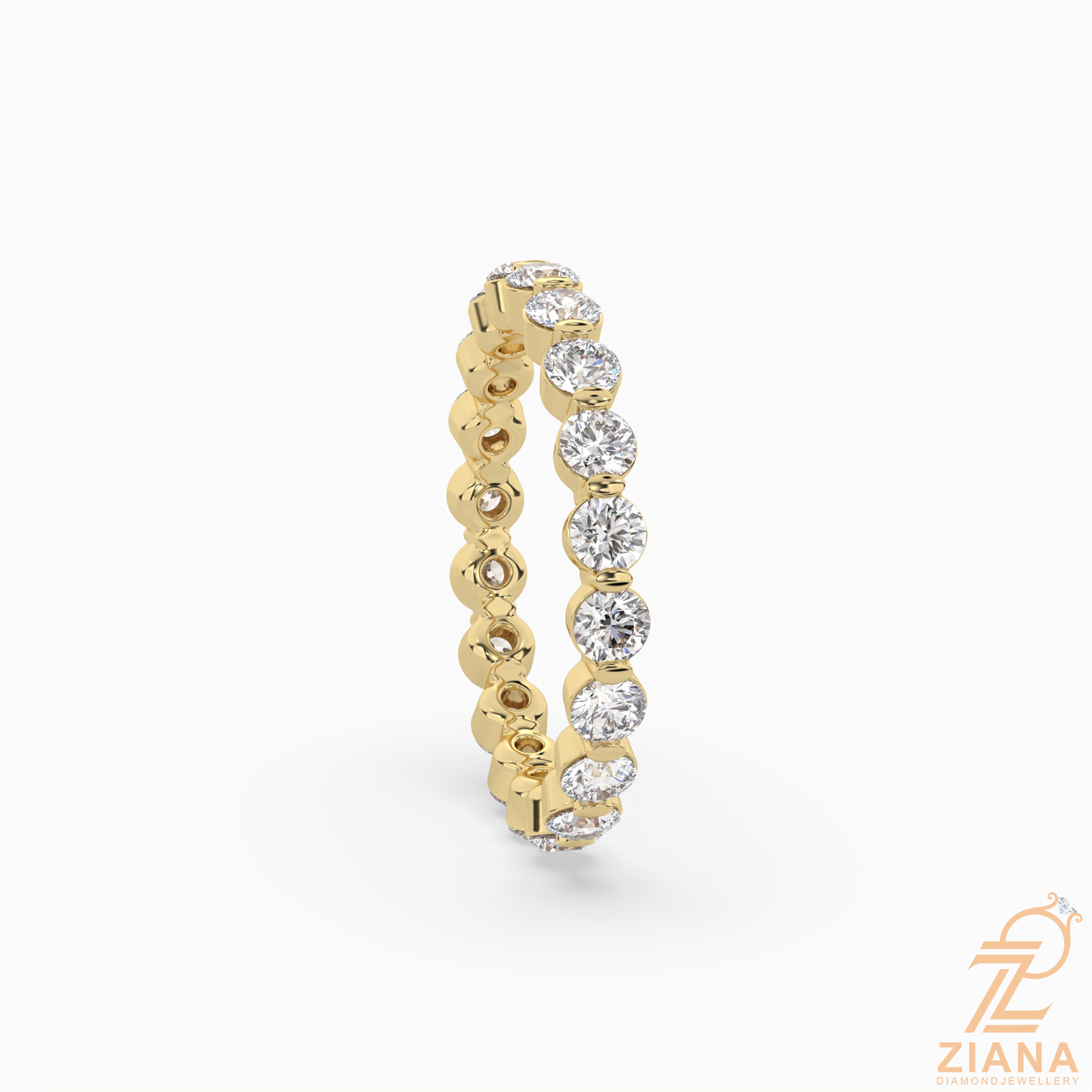 classic round diamond eternity band ring