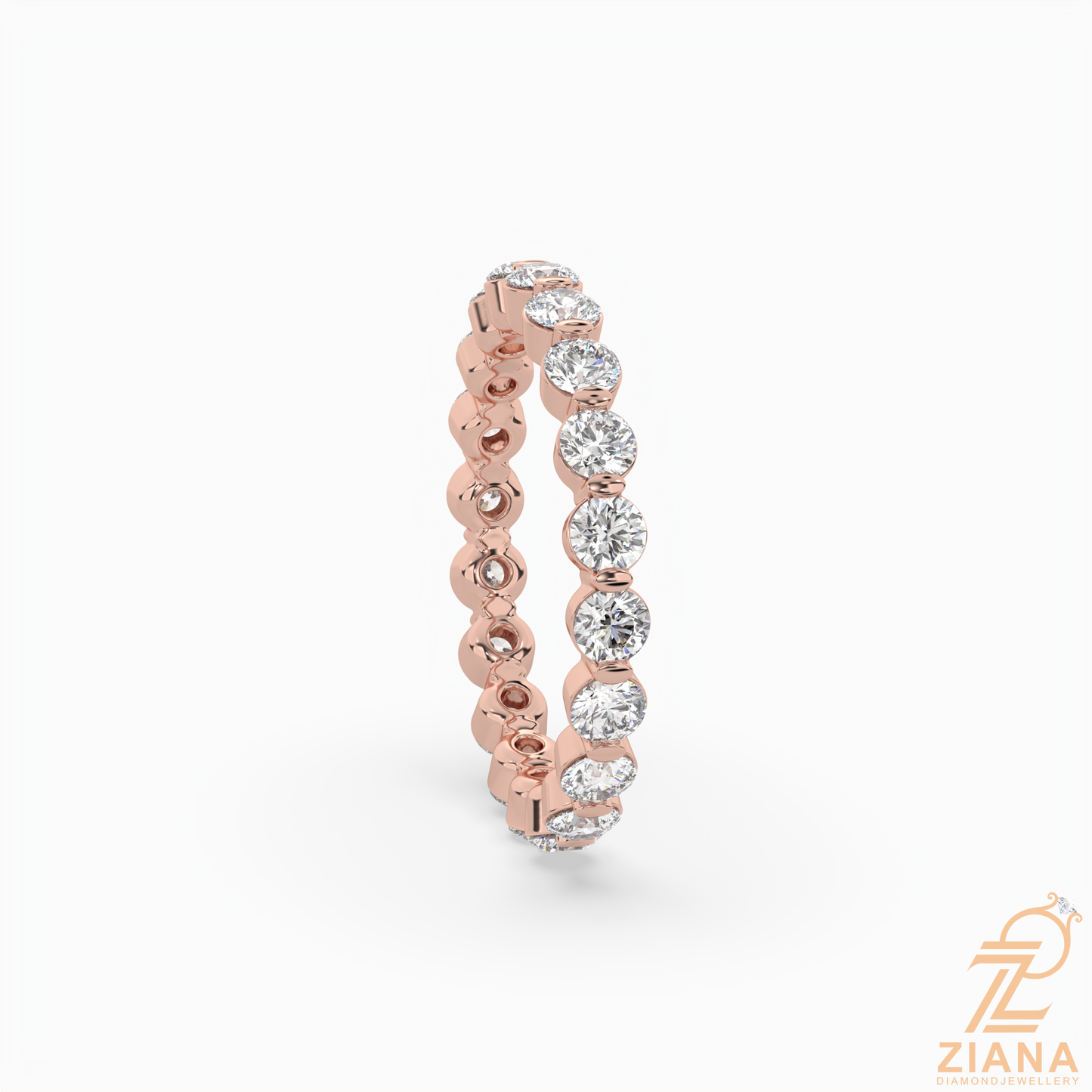 classic round diamond eternity band ring