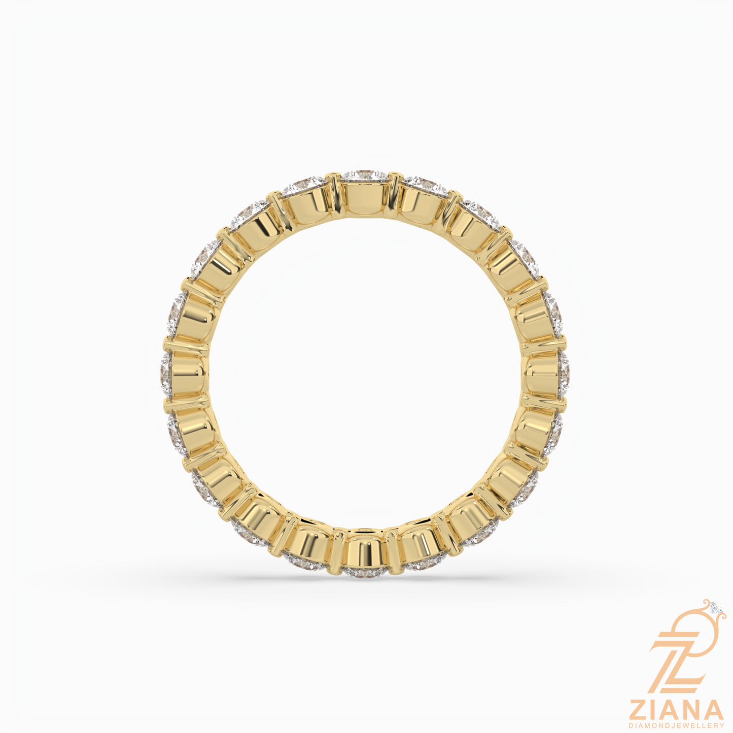 classic round diamond eternity band ring