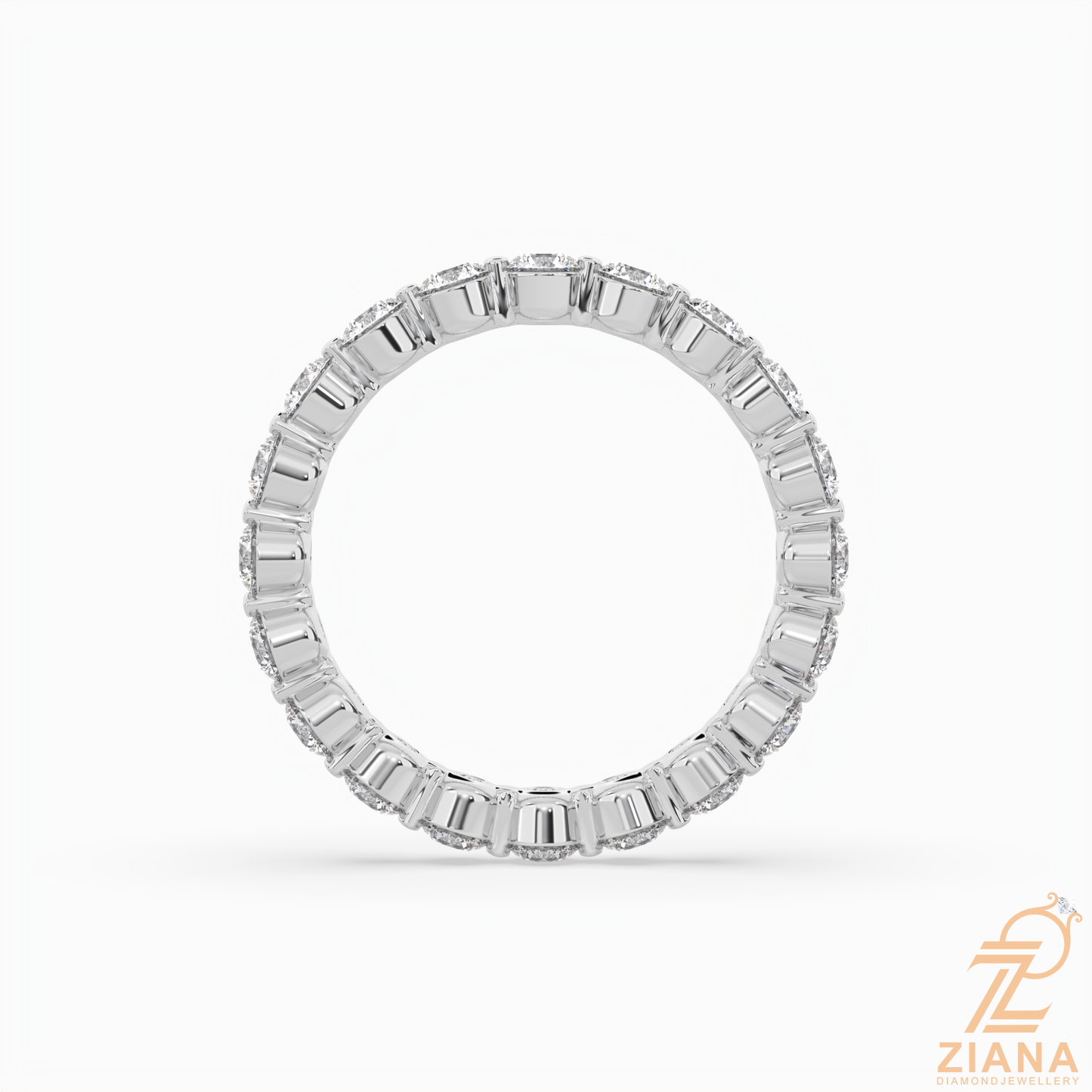 classic round diamond eternity band ring