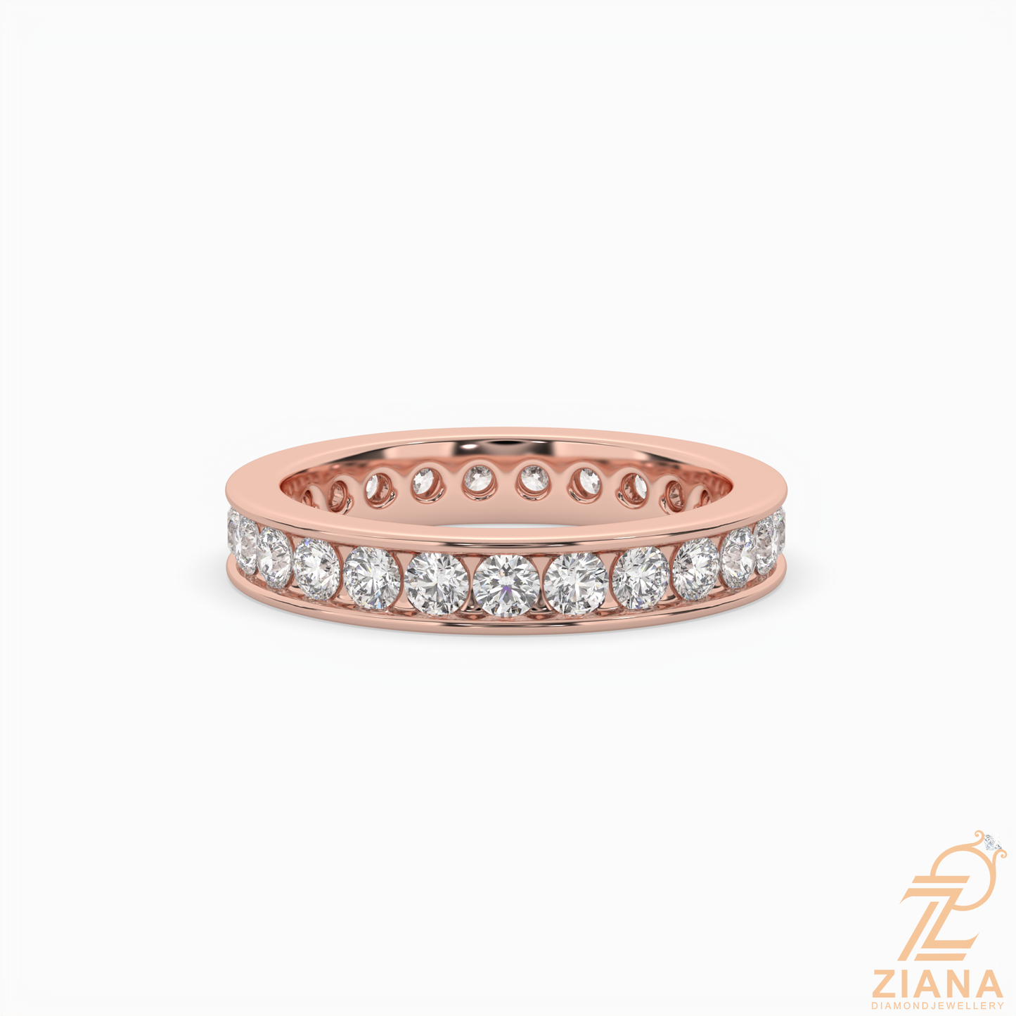 round brilliant diamond full eternity ring