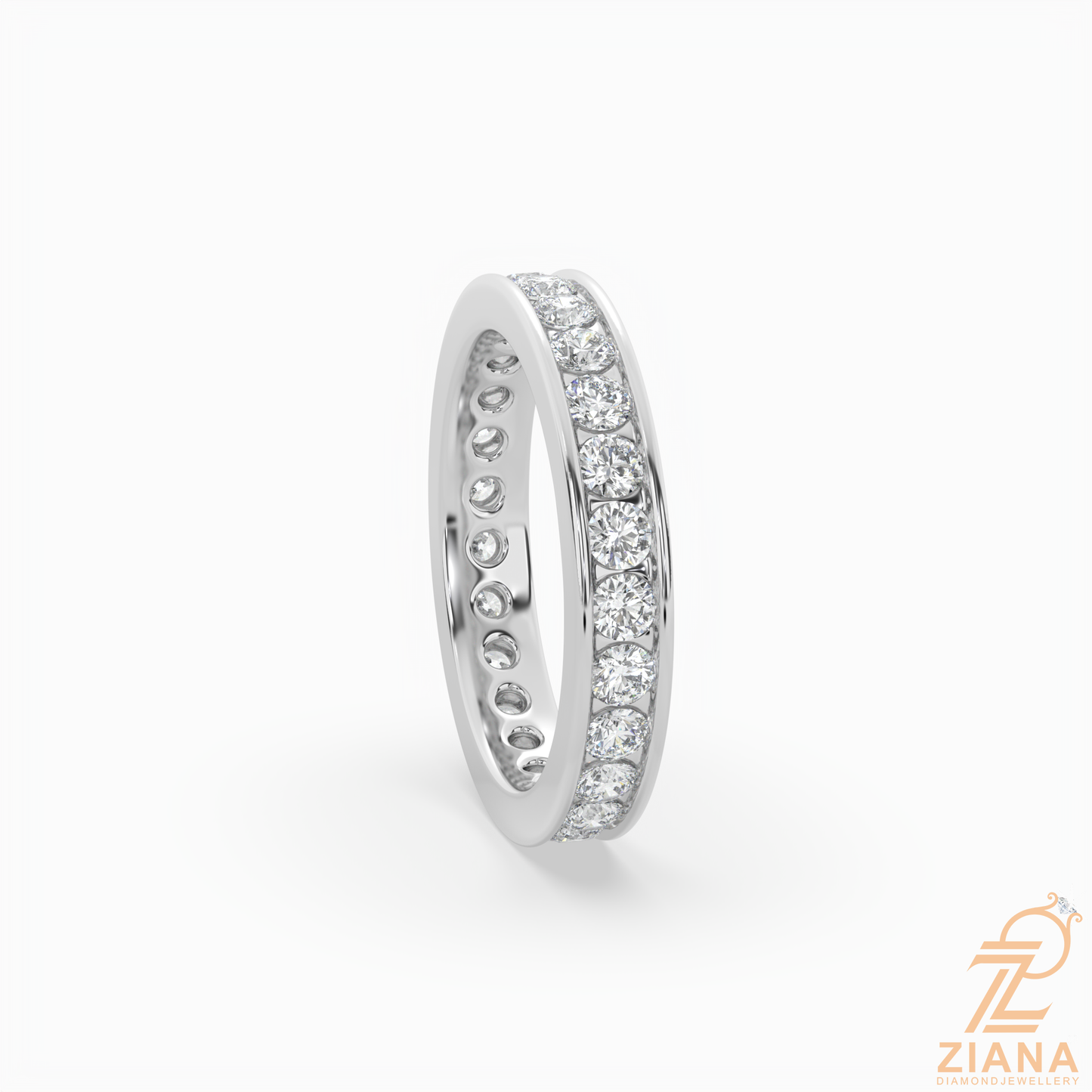 round brilliant diamond full eternity ring