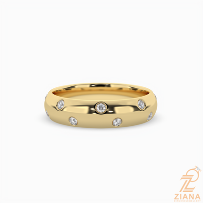 Flush Set Round Diamond Band