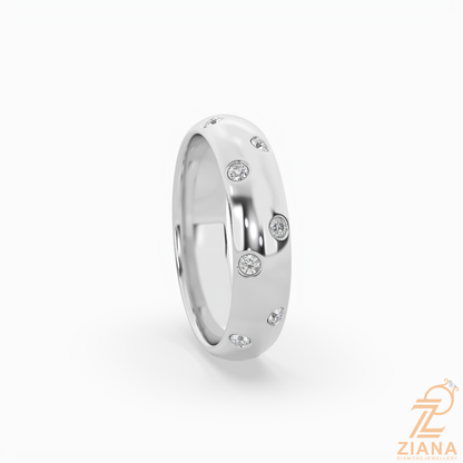 Flush Set Round Diamond Band