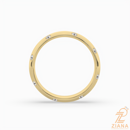 Flush Set Round Diamond Band