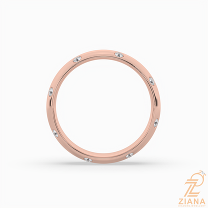 Flush Set Round Diamond Band