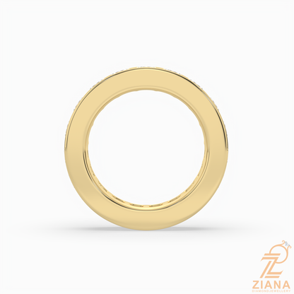 Channel Set Princess Diamond Wedding Band