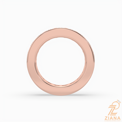Channel Set Princess Diamond Wedding Band