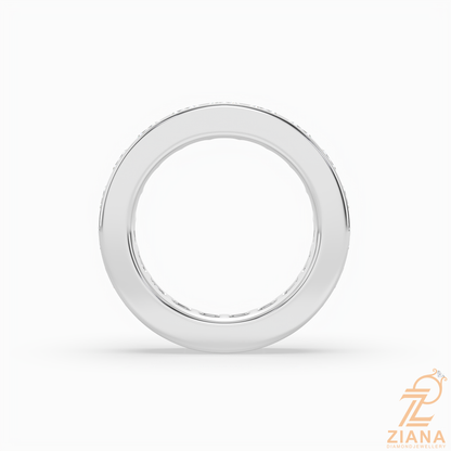 Channel Set Princess Diamond Wedding Band