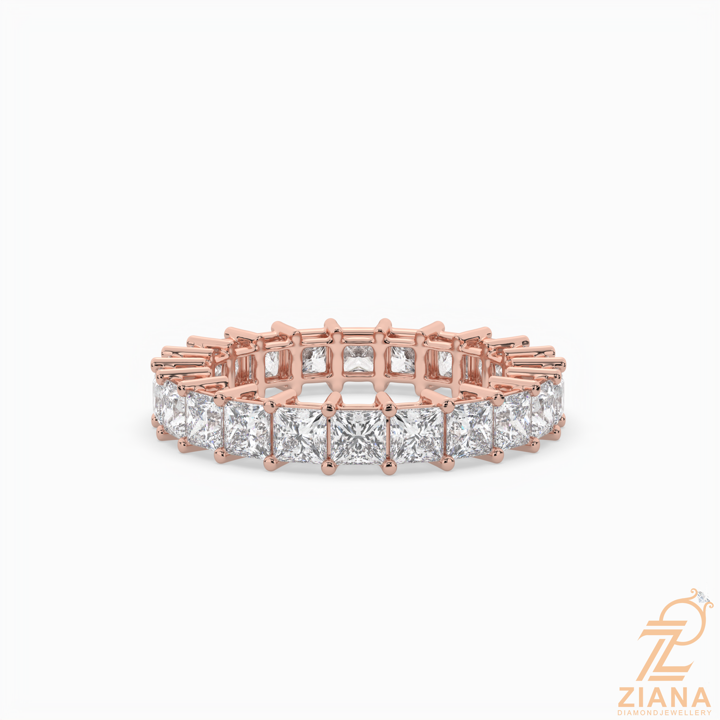 princess cut diamond eternity band ring