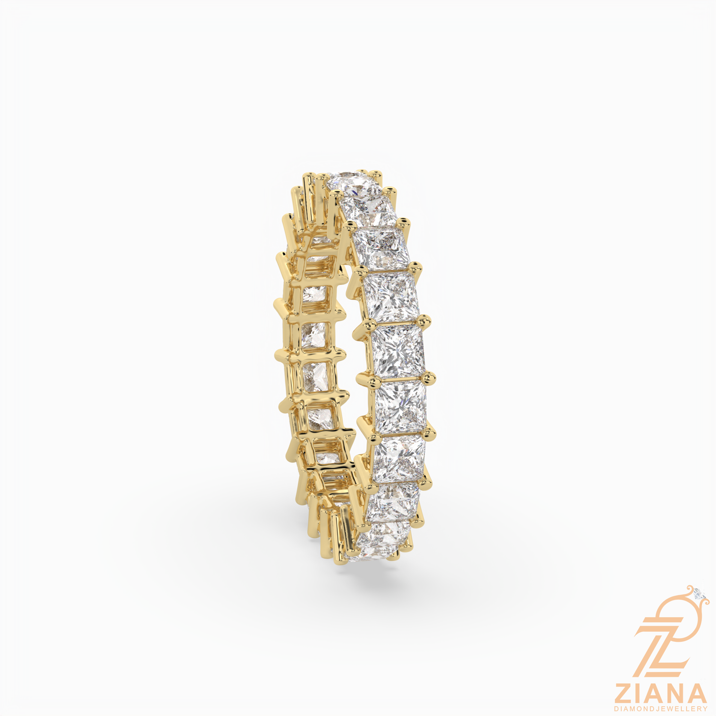 princess cut diamond eternity band ring