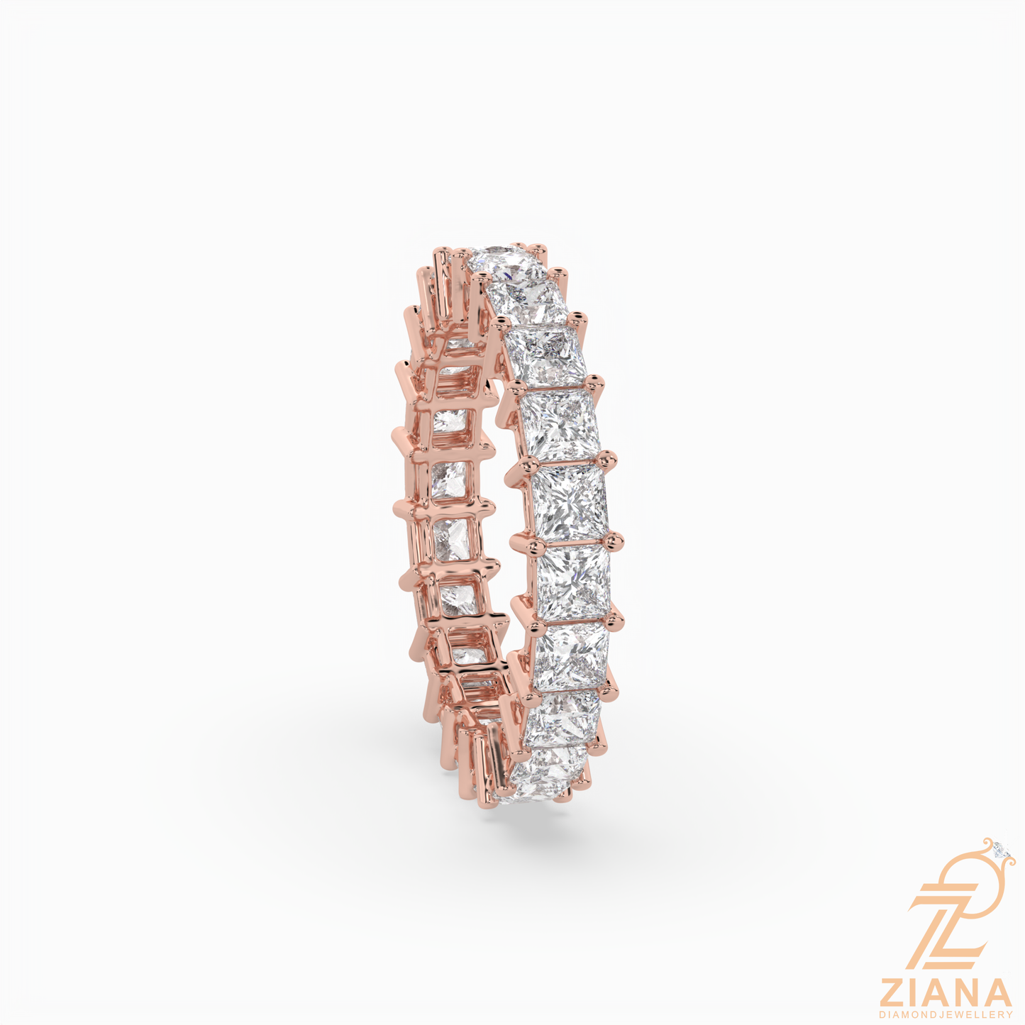 princess cut diamond eternity band ring