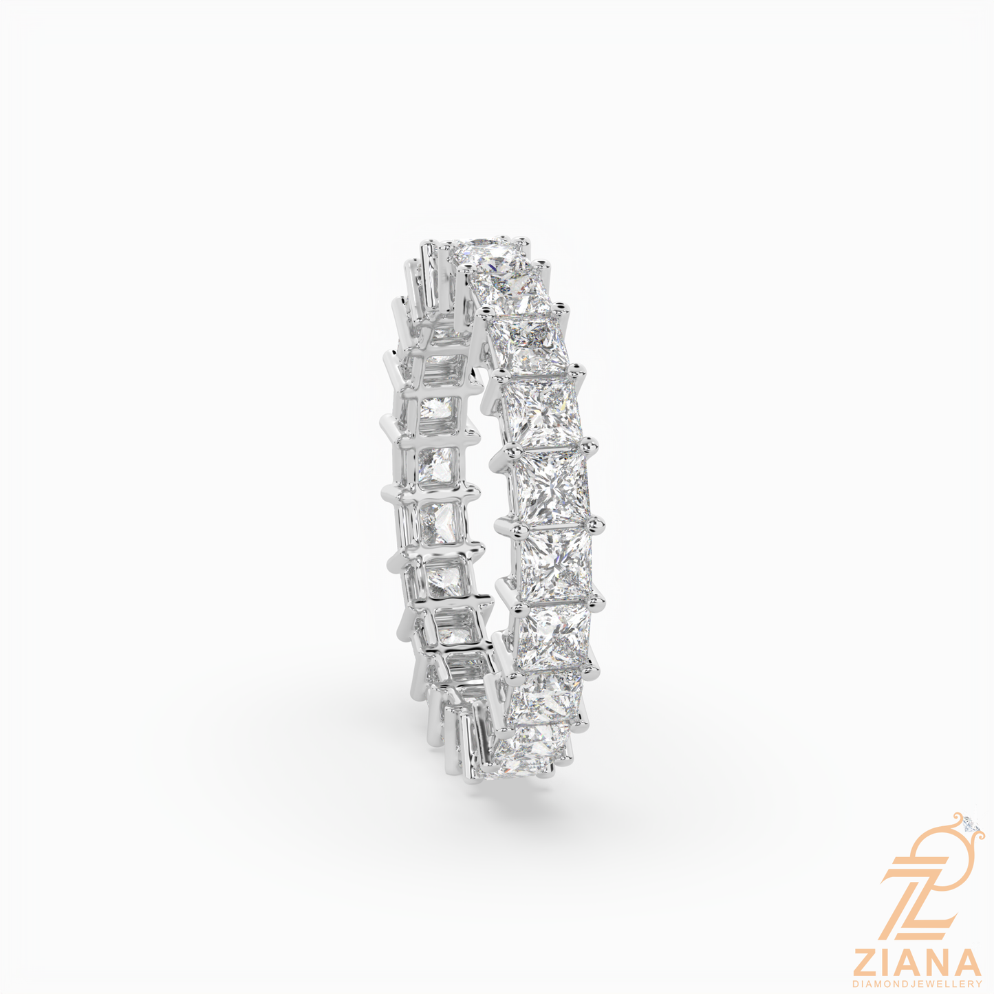 princess cut diamond eternity band ring