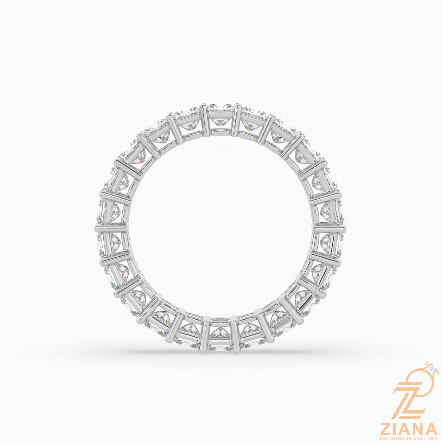 princess cut diamond eternity band ring