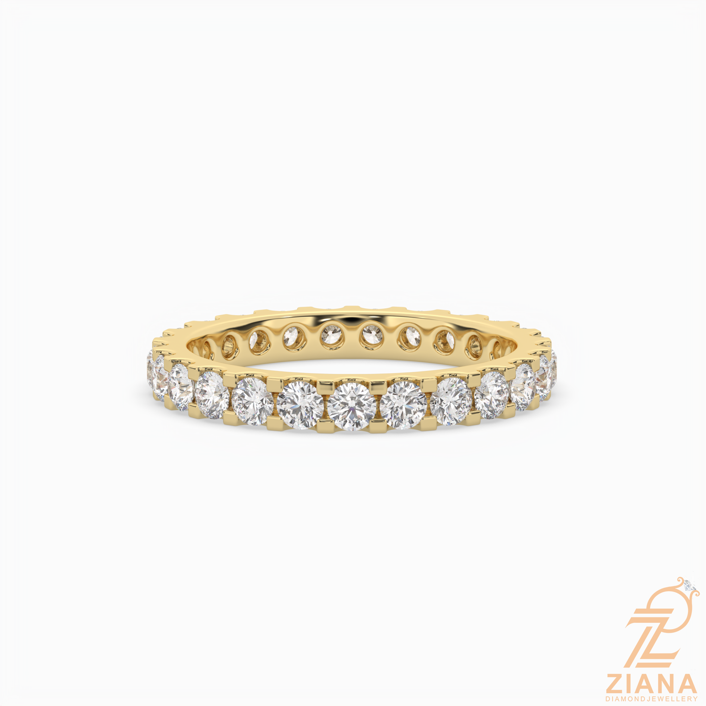 round brilliant cut diamond eternity band ring