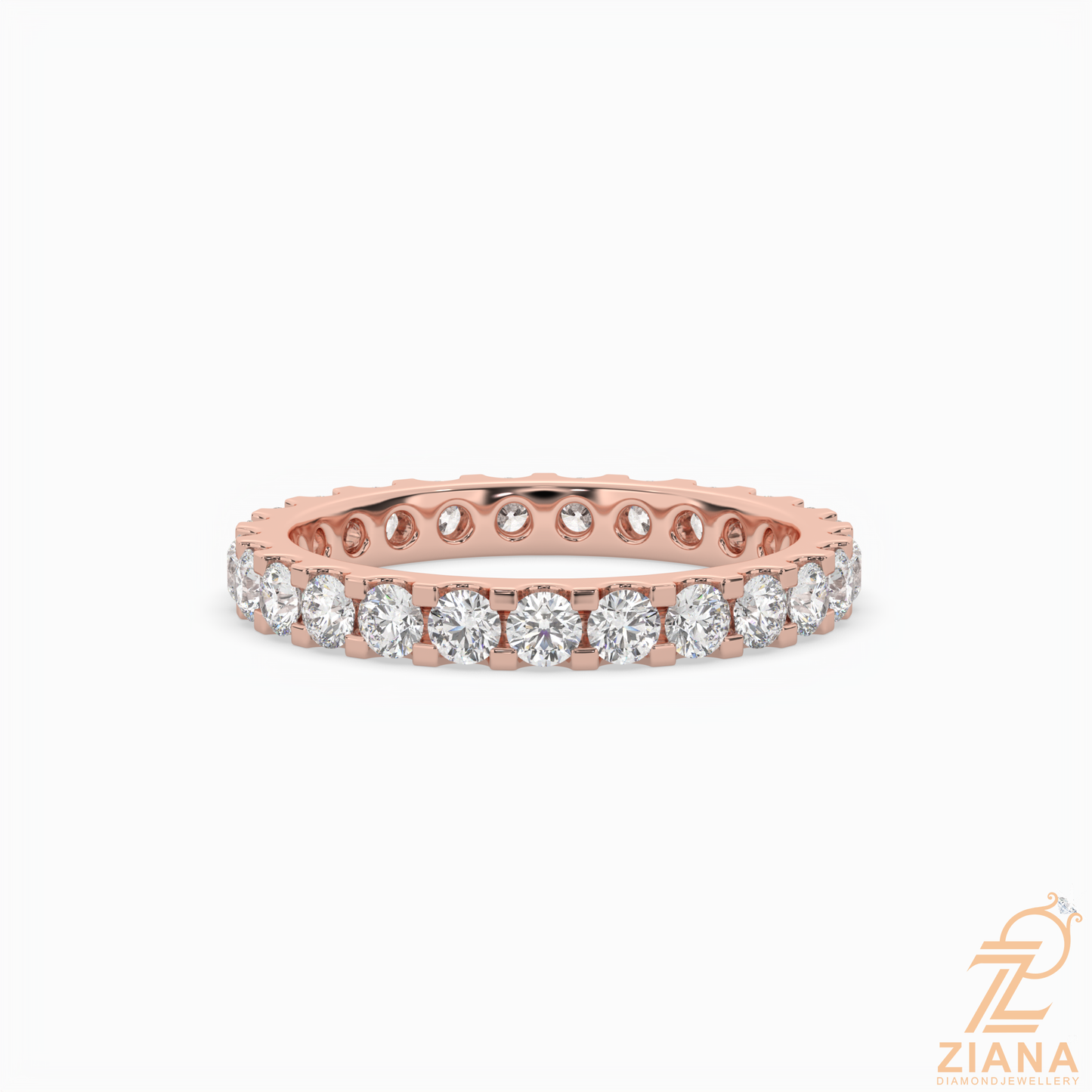 round brilliant cut diamond eternity band ring