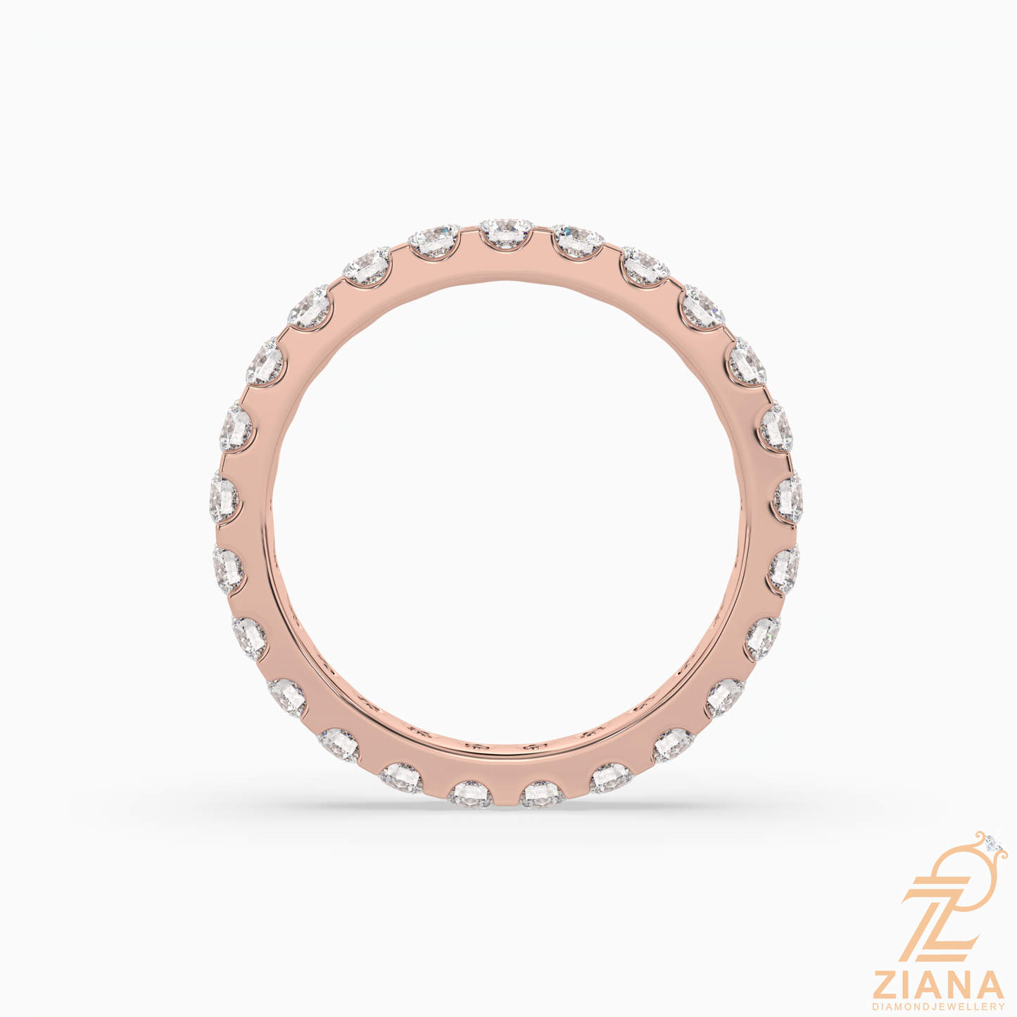 round brilliant cut diamond eternity band ring