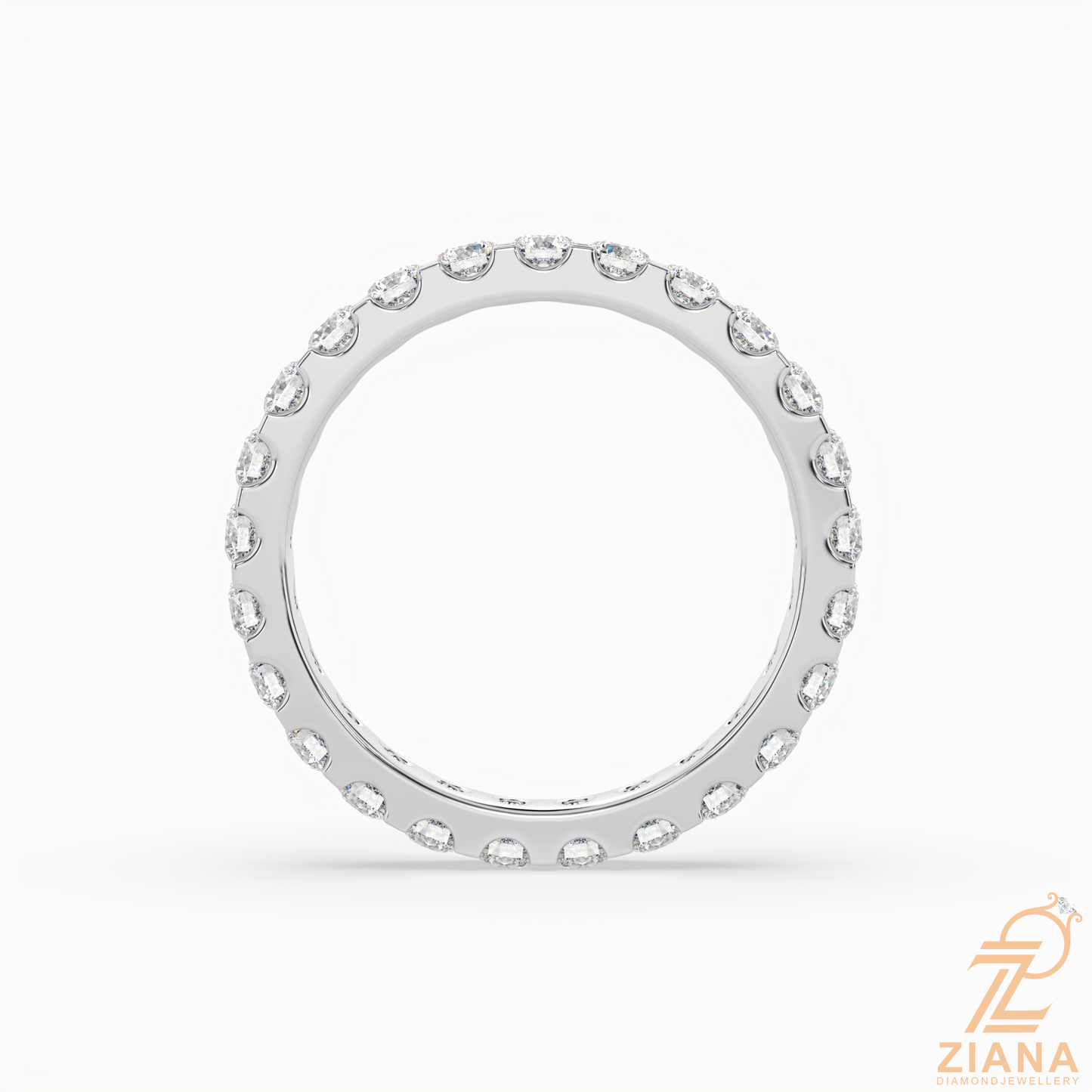 round brilliant cut diamond eternity band ring