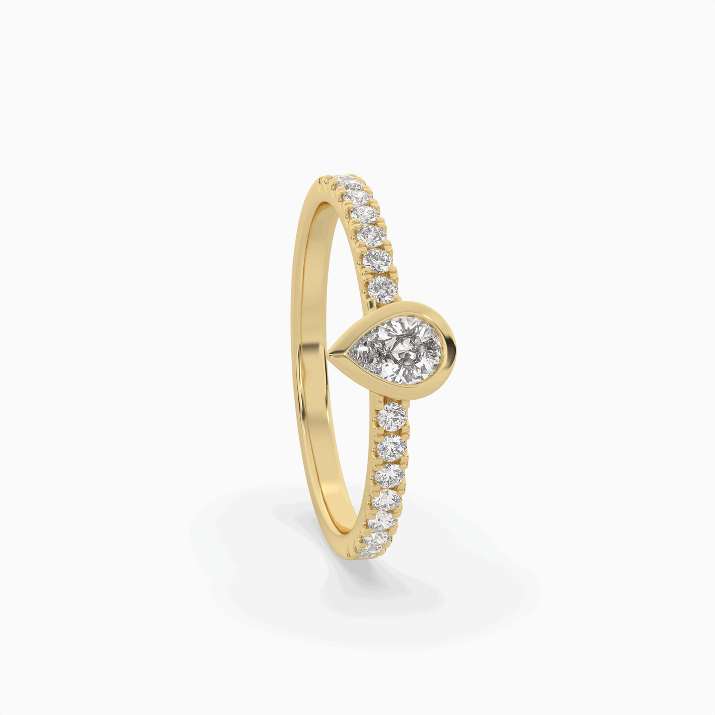 pear cut solitaire halo diamond shan
