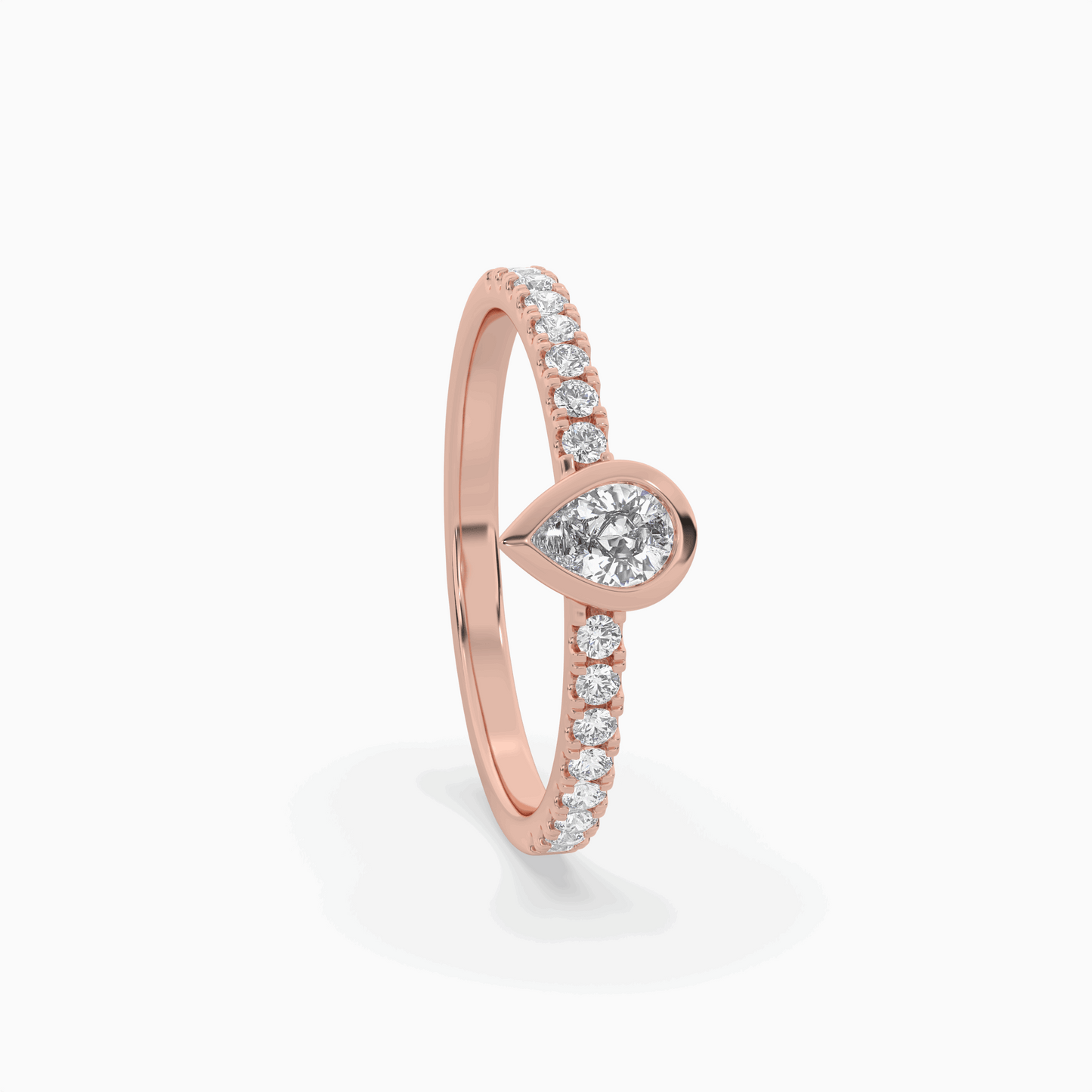 pear cut solitaire halo diamond shan