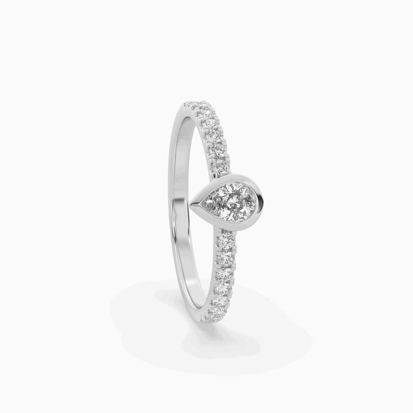pear cut solitaire halo diamond shan