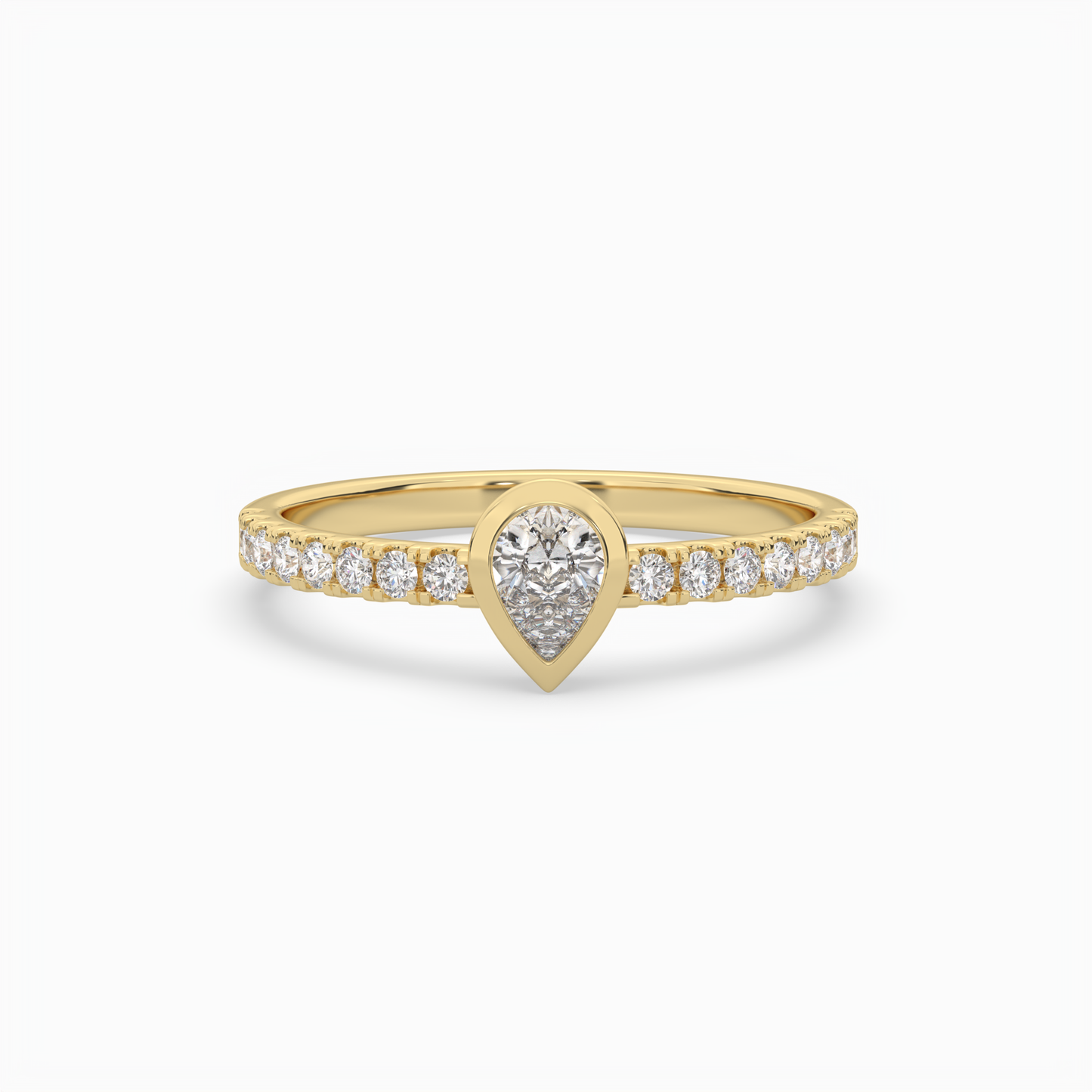 pear cut solitaire halo diamond shan