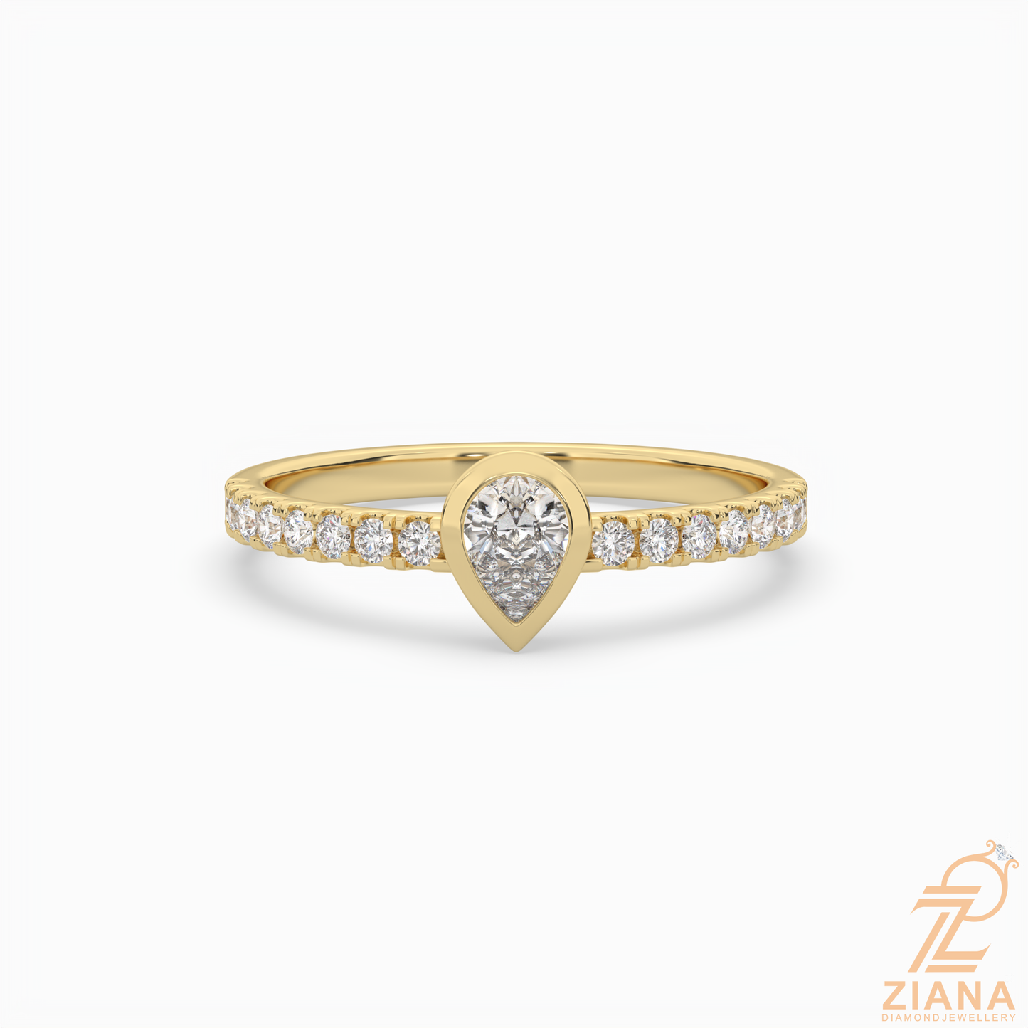 pear cut diamond solitaire ring