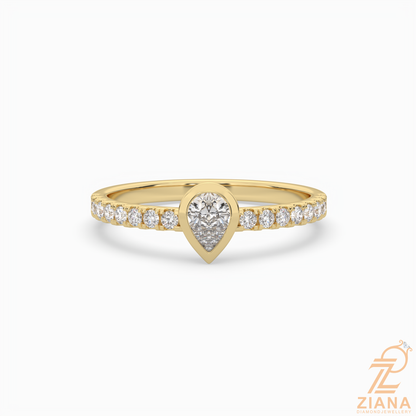 Pear Cut Diamond Solitaire Ring