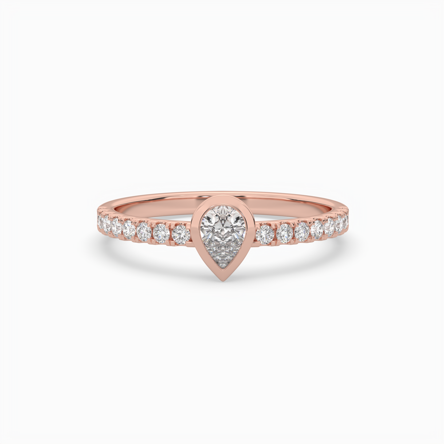 pear cut solitaire halo diamond shan