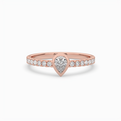 Pear Cut Solitaire Halo Diamond Shan