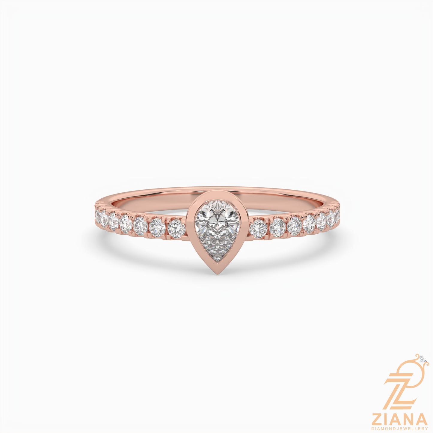 pear cut diamond solitaire ring