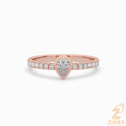 Pear Cut Diamond Solitaire Ring