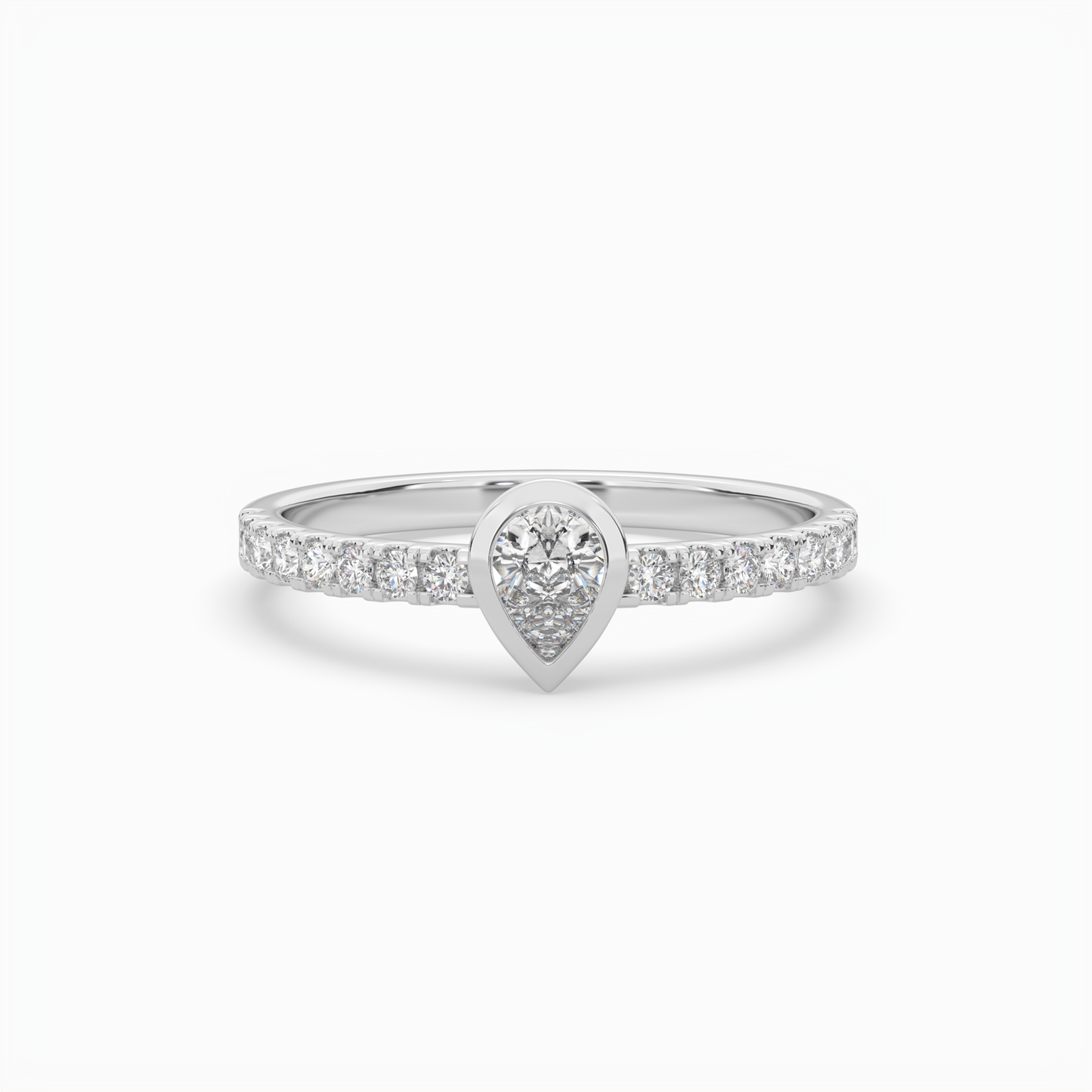 pear cut solitaire halo diamond shan