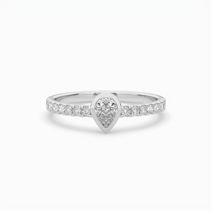 Pear Cut Solitaire Halo Diamond Shan