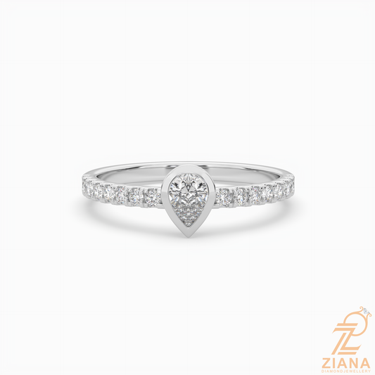 Pear Cut Diamond Solitaire Ring