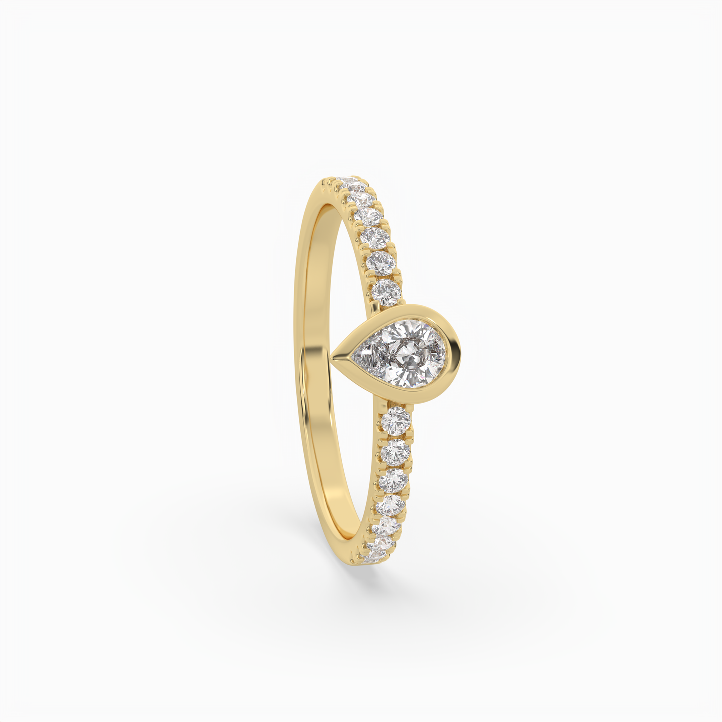 pear cut solitaire halo diamond shan
