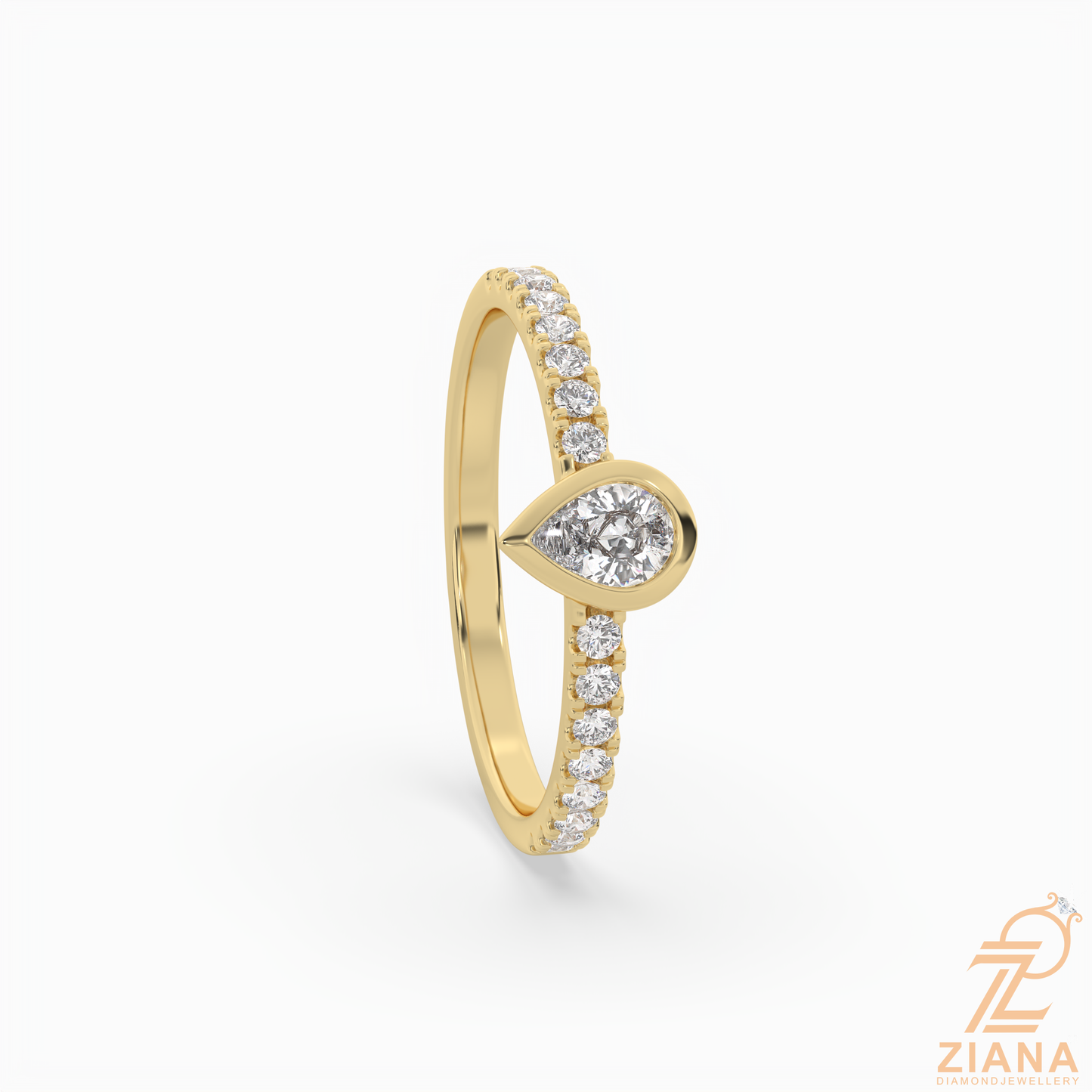 pear cut diamond solitaire ring