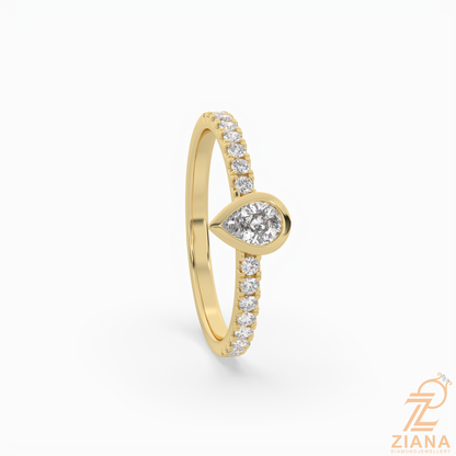 Pear Cut Diamond Solitaire Ring