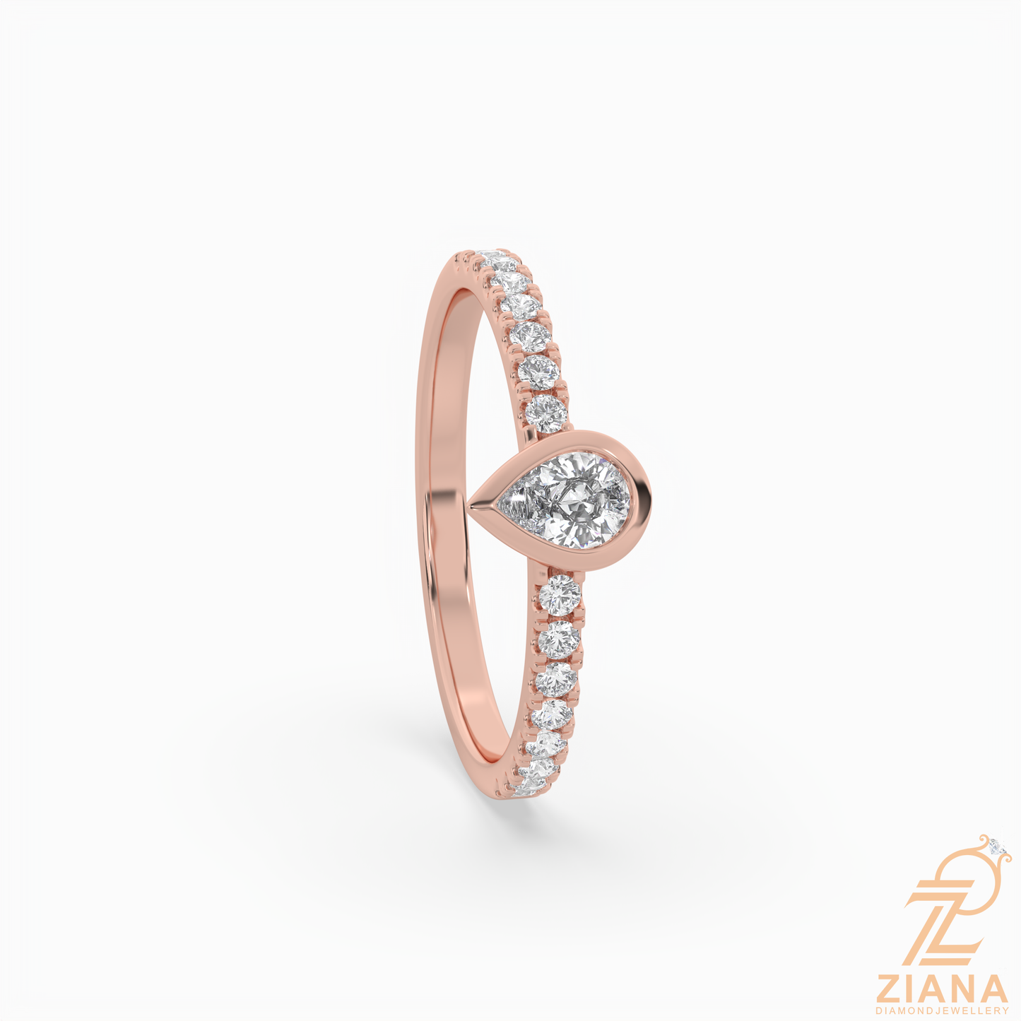 pear cut diamond solitaire ring
