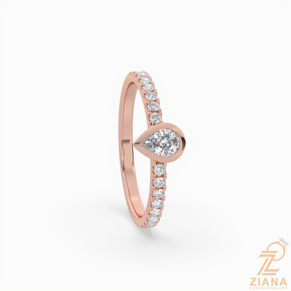Pear Cut Diamond Solitaire Ring