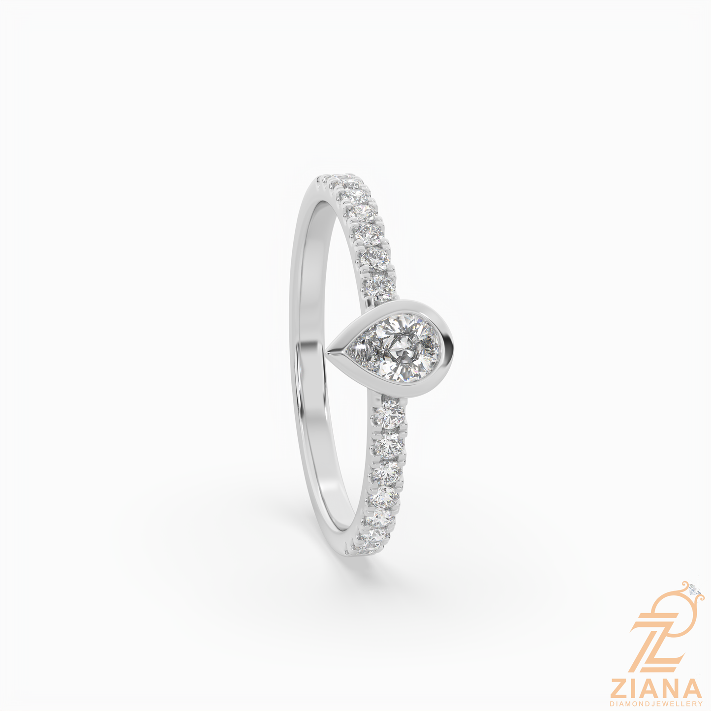 pear cut diamond solitaire ring