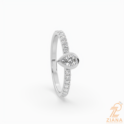Pear Cut Diamond Solitaire Ring